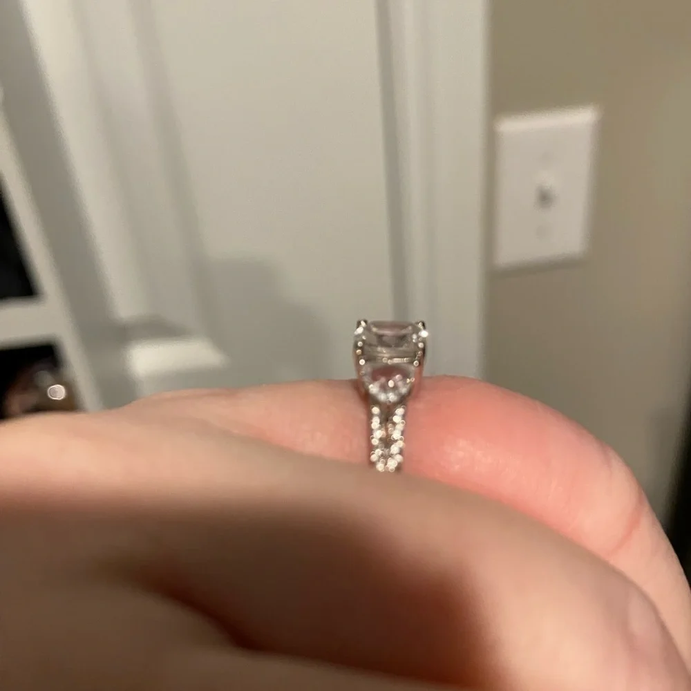 Simulated white sapphire ring